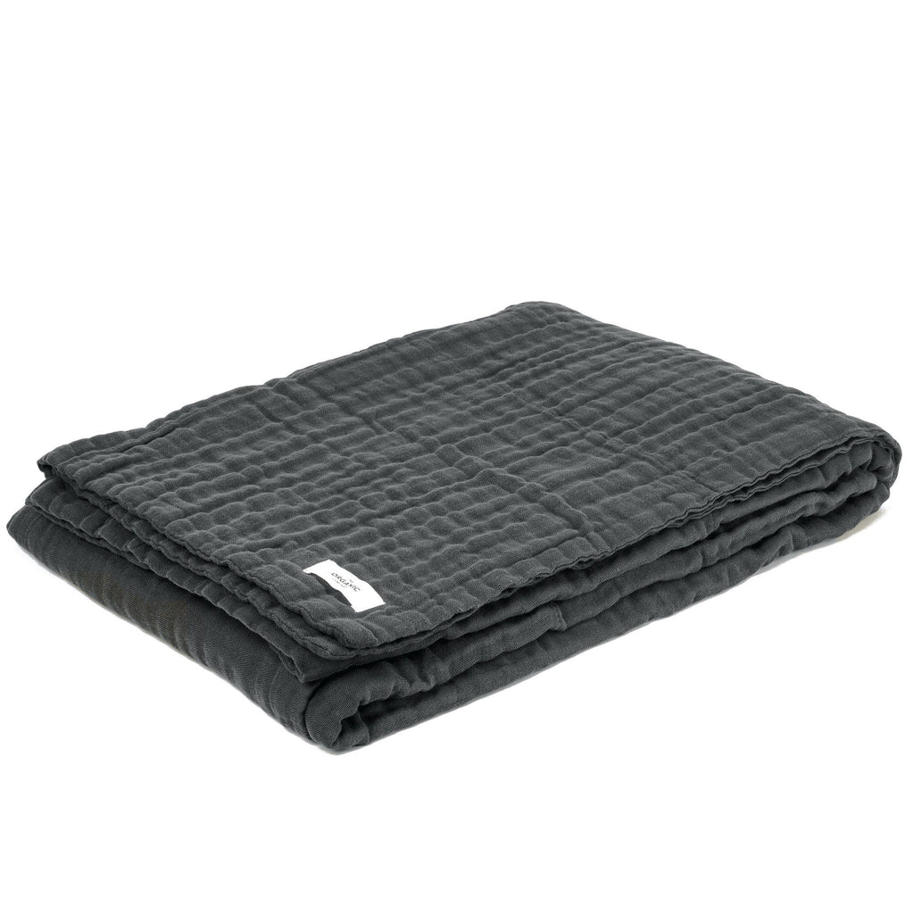 The Organic Company 6-Layer Soft Blanket, Dark Grey Towel The Organic Company 