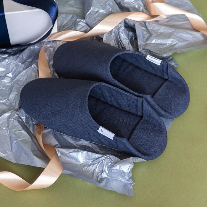 ABE Canvas Home Shoes, Grey Spa Slippers Japanese Exclusives 
