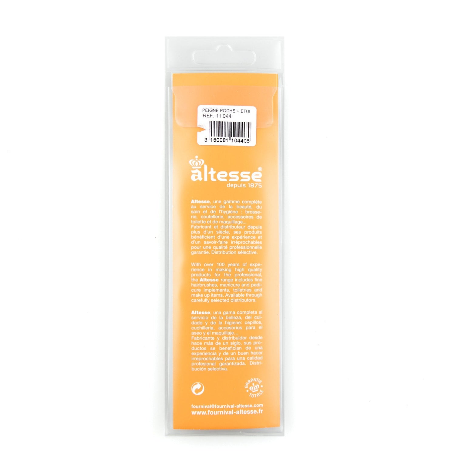 Altesse Handmade Imitation Tortoiseshell Detangling Comb with Case - Made in France Comb Altesse 
