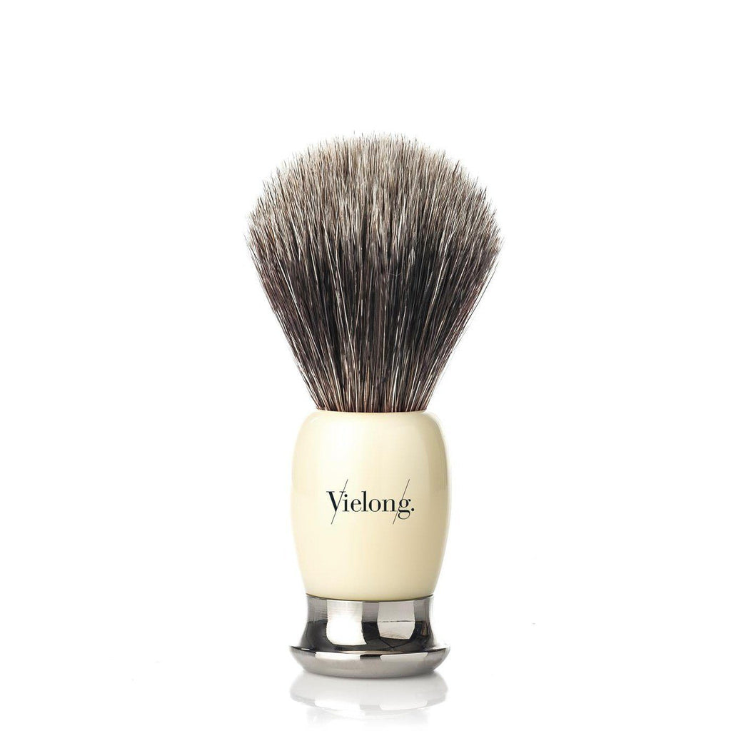 Vie-Long Horse Hair Shaving Brush, Faux Ivory and Chrome Handle Horse Bristles Shaving Brush Vie-Long 