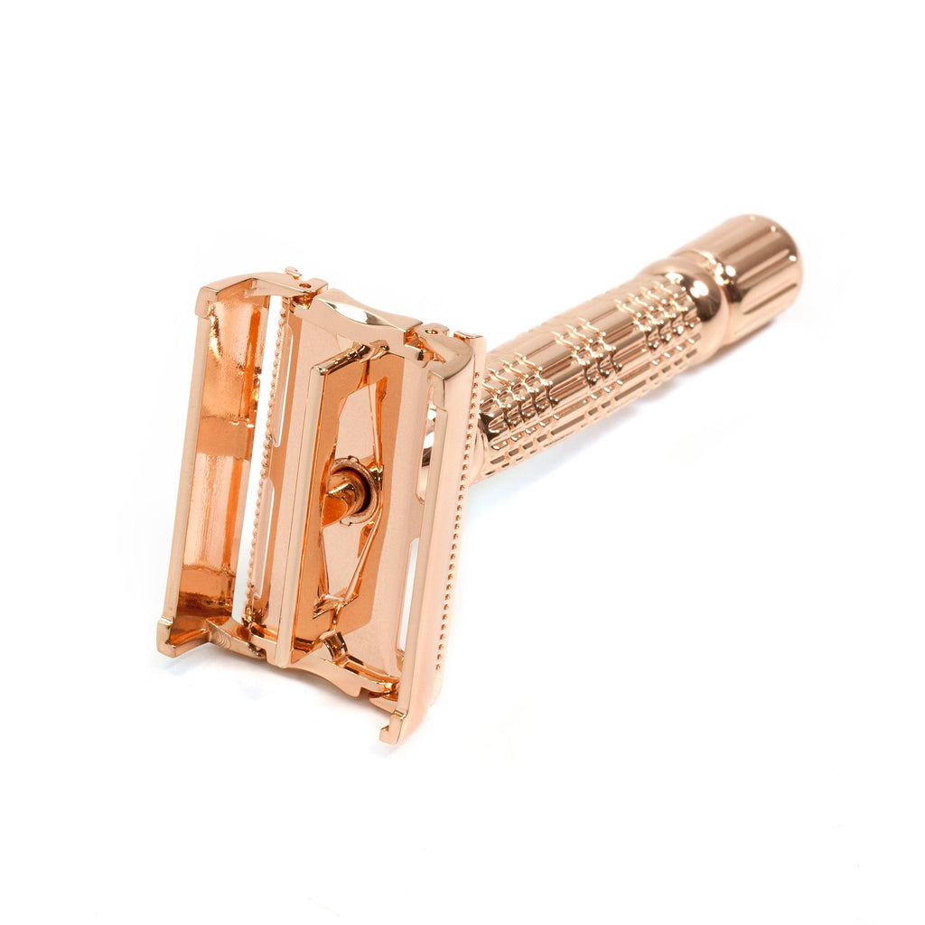 BAILI Butterfly Razor Travel Set with Case, Rose Gold Double Edge Safety Razor BAILI 