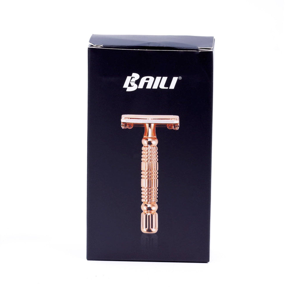 BAILI Butterfly Razor Travel Set with Case, Rose Gold Double Edge Safety Razor BAILI 