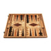 Manopoulos Handmade Premium Backgammon Set Backgammon Manopoulos Olive Burl Wood with Wenge and Mahogany Wood Points 