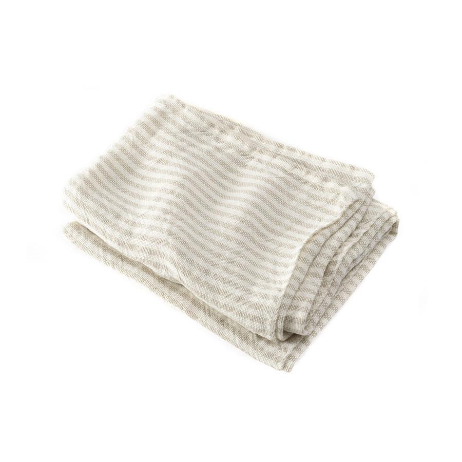 Brahms Mount McClary Linen Towels Bath Towel Brahms Mount Natural Stripe Hand Towel (17" x 28") 