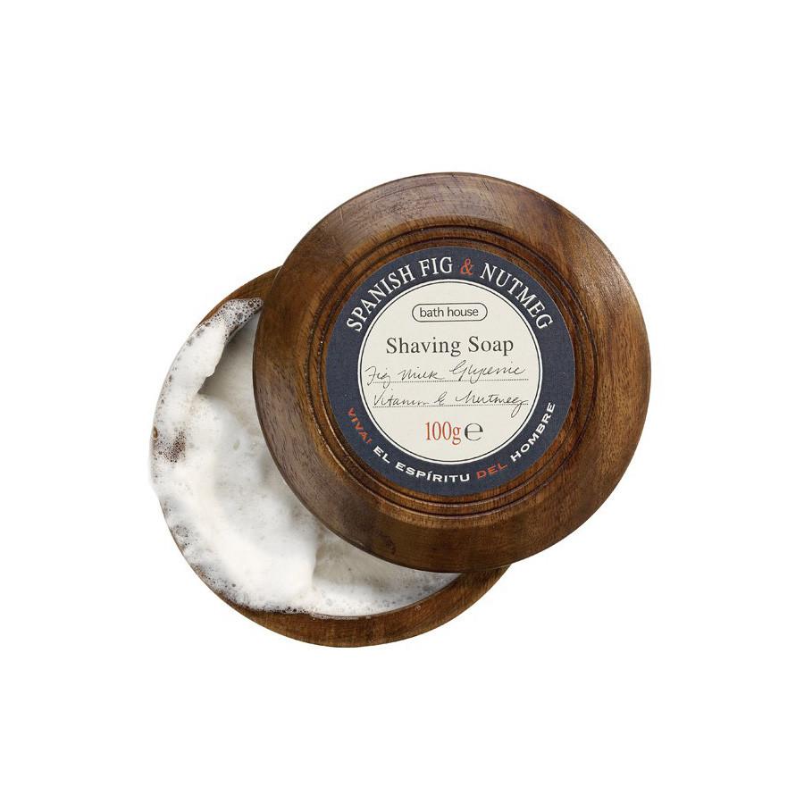Bath House Shave Soap in Wooden Bowl Shaving Soap Bath House 