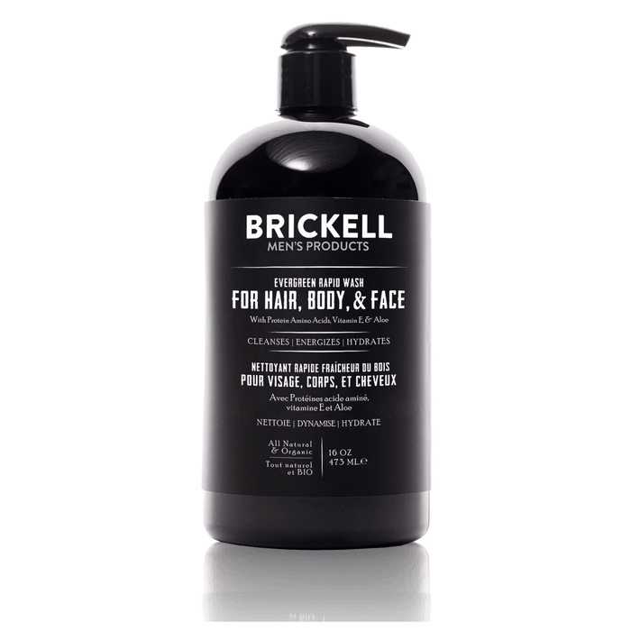 Brickell All in One Wash for Men Men's Body Wash Brickell Evergreen 
