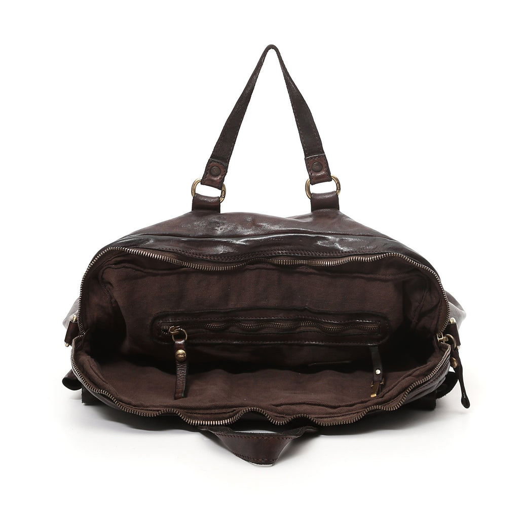 Campomaggi Leather Carrier Bag, Brown Leather Messenger Bag Campomaggi 