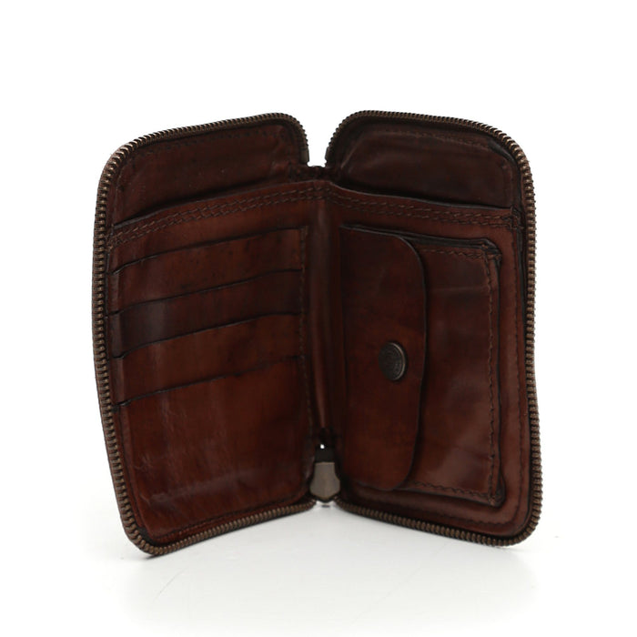 Campomaggi Zip Around Wallet and Coin Purse, Brown Leather Wallet Campomaggi 