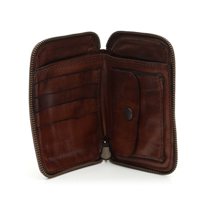 Campomaggi Zip Around Wallet and Coin Purse, Brown Leather Wallet Campomaggi 