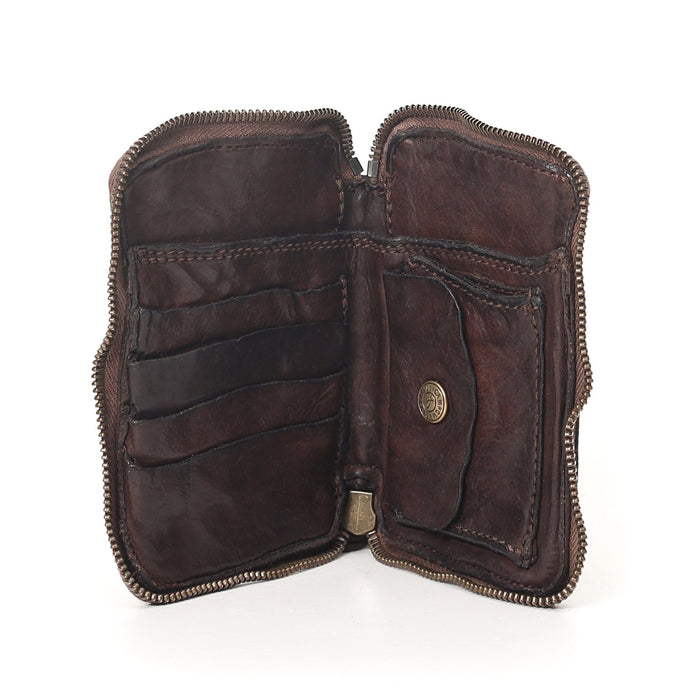 Campomaggi Zip Around Wallet and Coin Purse, Teodorano Print Leather Wallet Campomaggi 