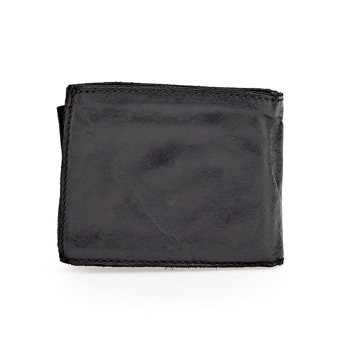 Campomaggi Horizontal Leather Wallet and Coin Pouch, Black Leather Wallet Campomaggi 