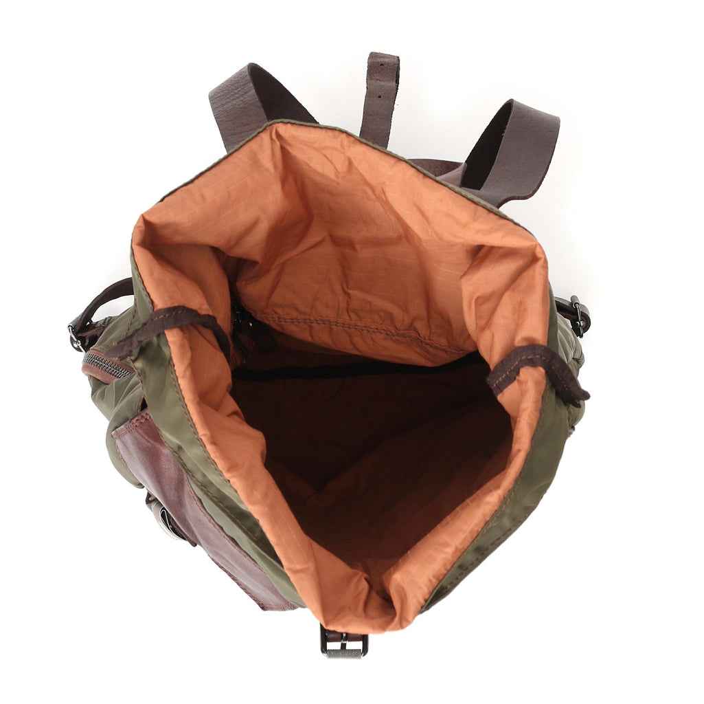 Campomaggi Tartan and Leather Backpack, Stained Cognac Backpack Campomaggi 