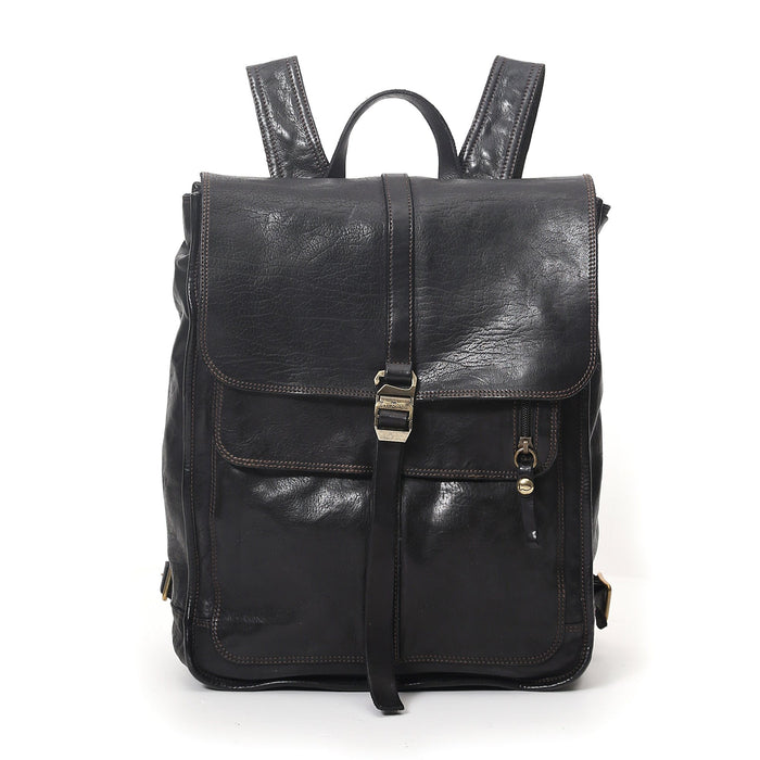 Campomaggi Leather Ginepro Backpack, Black Backpack Campomaggi 