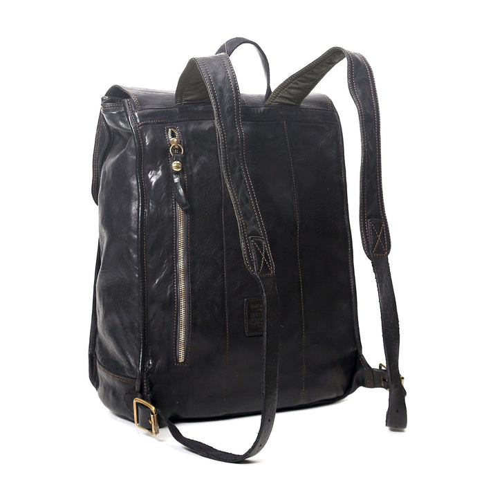 Campomaggi Leather Ginepro Backpack, Black Backpack Campomaggi 