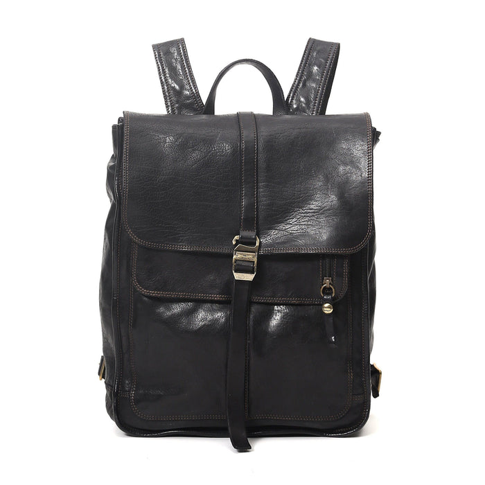 Campomaggi Leather Ginepro Backpack, Black Backpack Campomaggi 