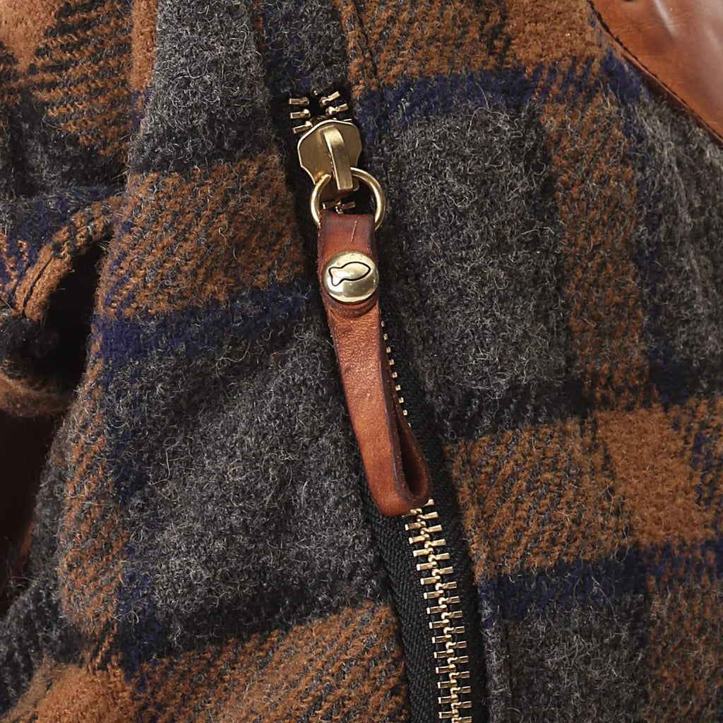 Campomaggi Tartan and Leather Backpack, Stained Cognac Backpack Campomaggi 