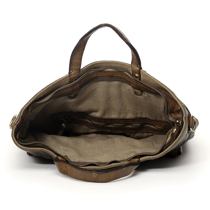 Campomaggi Vitrus Shopping Backpack, Teodorano Fabric and Leather Backpack Campomaggi 