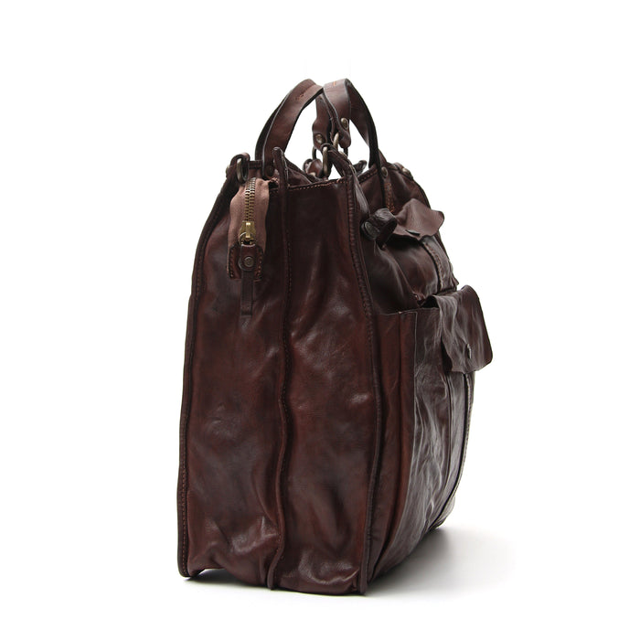 Campomaggi C1900 Large Shopper Leather Bag, Dark Brown Leather Messenger Bag Campomaggi 