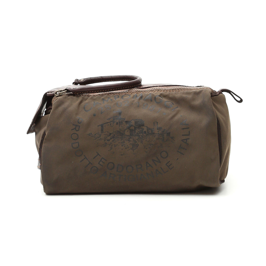 Campomaggi C2290 Toiletry Bag, Leather and Fabric with Teodorano Print Toiletry Bag Campomaggi 