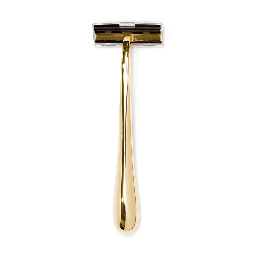 Col. Conk Razor Handle for Gillette Trac II Cartridges, Gold Tone Cartridge Type Safety Razor Col. Ichabod Conk 