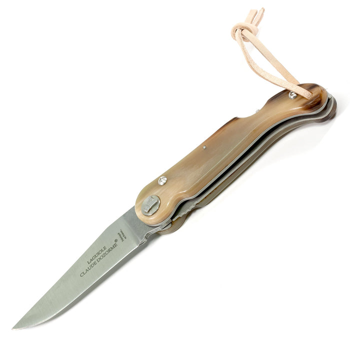 Claude Dozorme Baroudeur Laguiole Pocket Knife with Corkscrew, Horn Handle Pocket Knife Claude Dozorme 