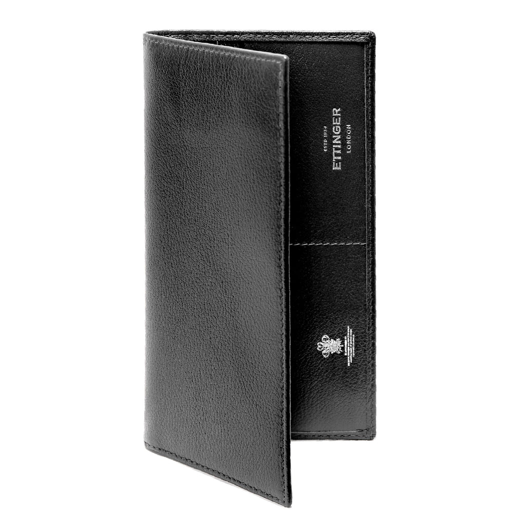 Ettinger Capra Long Wallet with Zipped Pocket, Black Leather Wallet Ettinger 