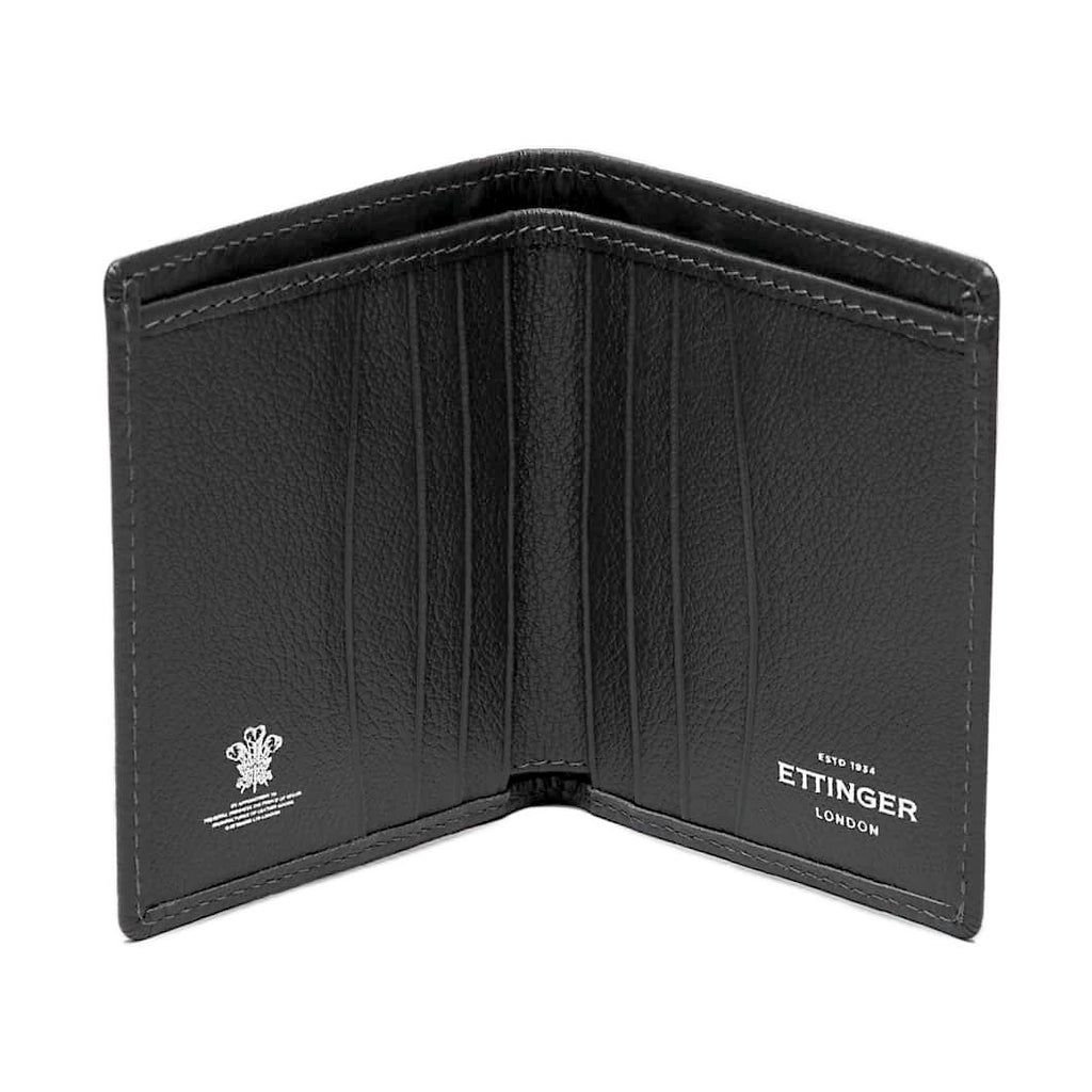 Ettinger Capra Mini Wallet with 6 Credit Card Slots Leather Wallet Ettinger Black 