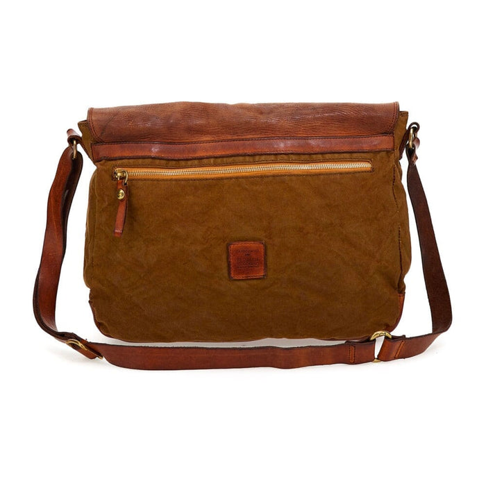 Campomaggi Enea Leather and Canvas Crossbody Bag Shoulder Bag Campomaggi 