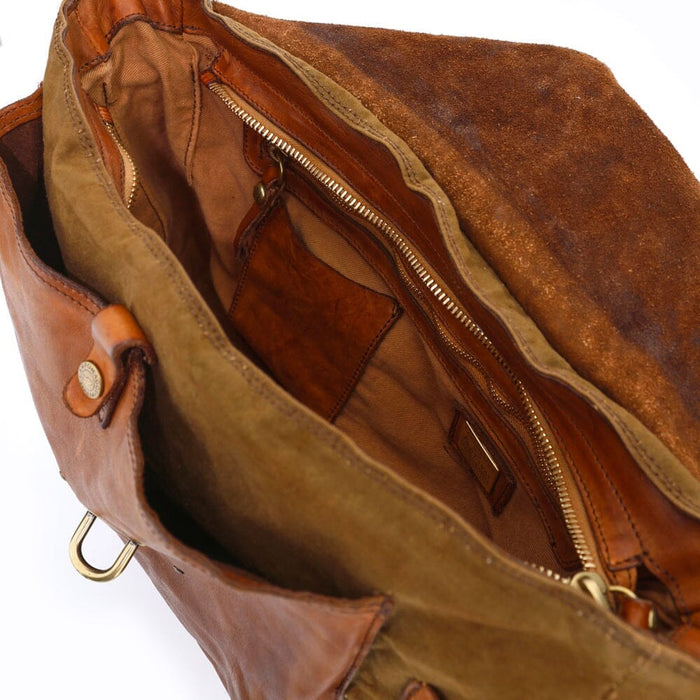 Campomaggi Enea Leather and Canvas Crossbody Bag Shoulder Bag Campomaggi 