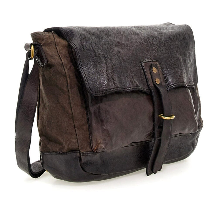 Campomaggi Enea Leather and Canvas Crossbody Bag Shoulder Bag Campomaggi 