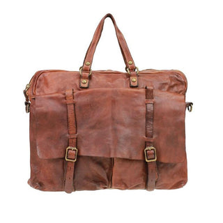 Campomaggi C1800 Leather Carrier Bag, Cognac Leather Messenger Bag Campomaggi 
