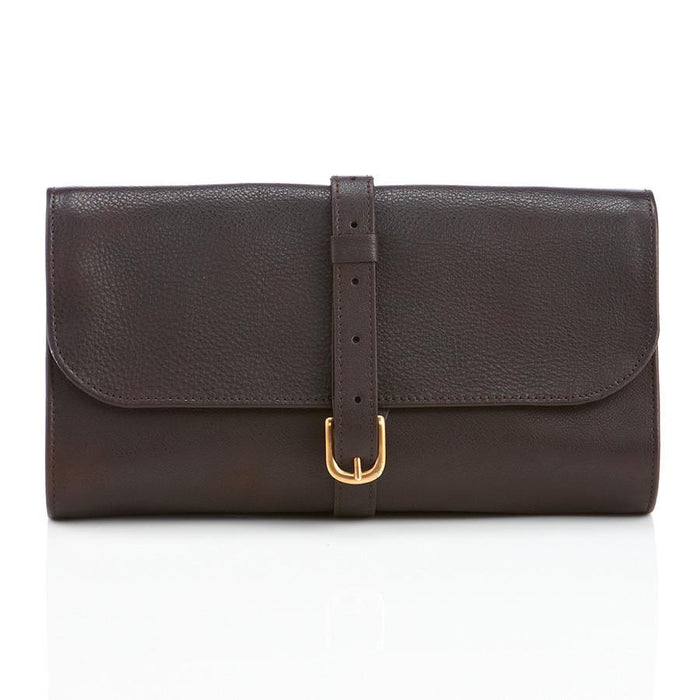 Daines & Hathaway Utility Roll, Krypton Brown Leather Grooming Travel Case Daines & Hathaway 