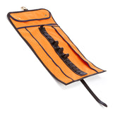 Daines & Hathaway Utility Roll, Krypton Brown Leather Grooming Travel Case Daines & Hathaway Orange 
