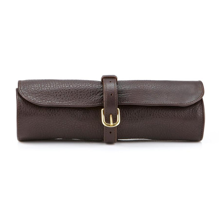Daines & Hathaway Utility Roll, Krypton Brown Leather Grooming Travel Case Daines & Hathaway 