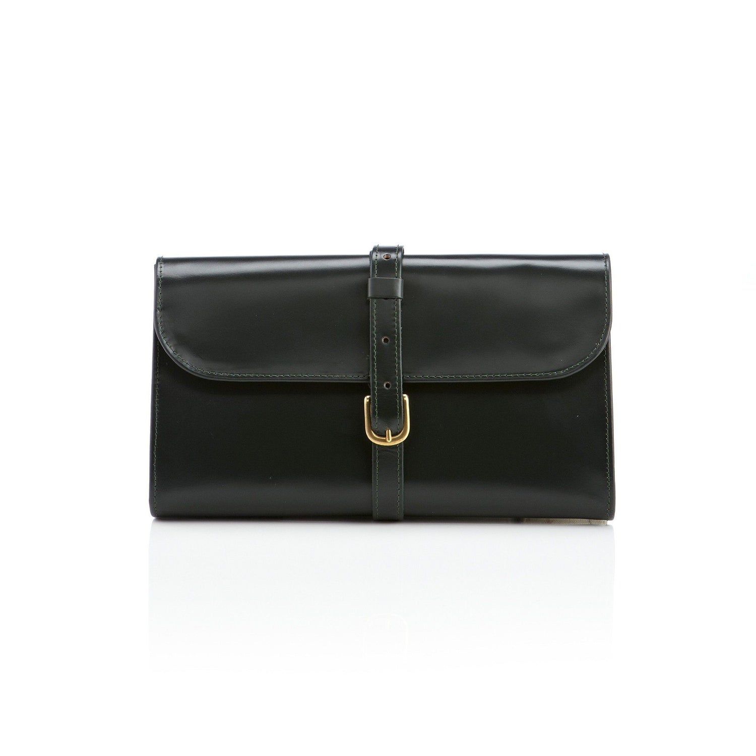 Daines & Hathaway Military Wet Pack Grooming Travel Case Daines & Hathaway Racing Green Bridle Leather with Green Lining 