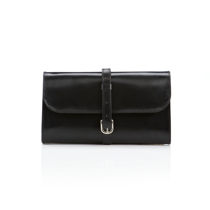 Daines & Hathaway Military Wet Pack Grooming Travel Case Daines & Hathaway Black Bridle Leather with Black Lining 