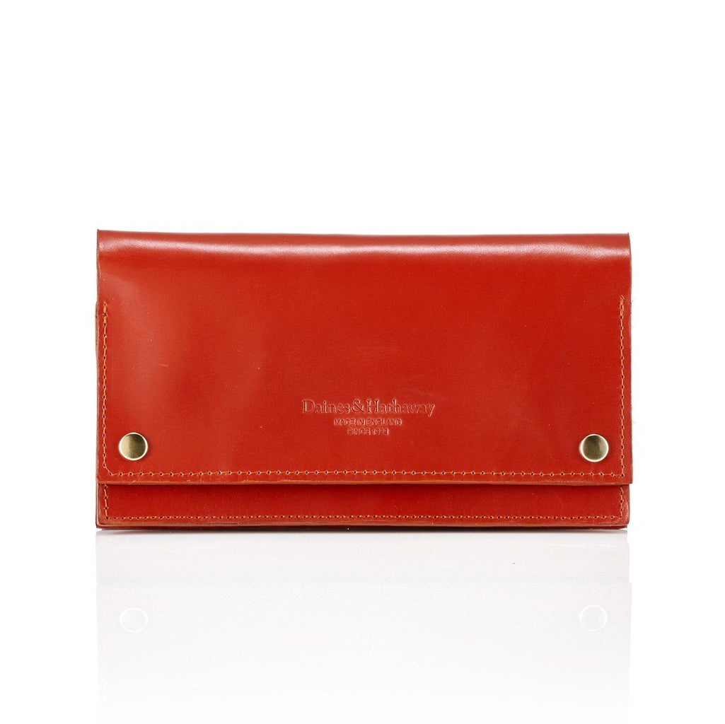 Daines & Hathaway Modern Travel Wallet, Bridle Chestnut Tan Leather Wallet Daines & Hathaway 