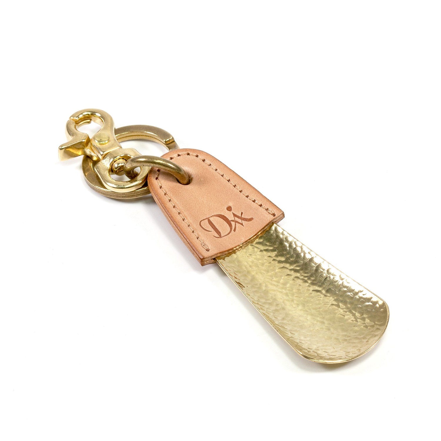 Diarge Brass and Leather Bottle Chasing Shoehorn Shoe Horn Diarge Gold – Natural 