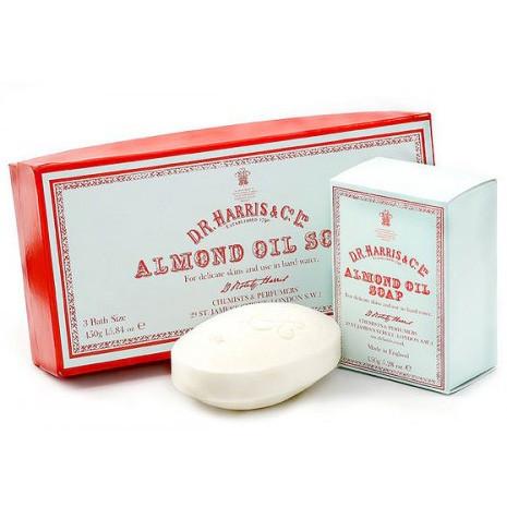 D.R. Harris Old English Almond Oil Soap, Bath Size, Pack of 3 Body Soap D.R. Harris & Co 