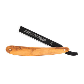 DOVO Stainless Steel Shavette, Olivewood Handle Straight Razor DOVO 