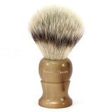 Edwin Jagger Synthetic Silvertip Fibre Handmade English Shaving Brush in Imitation Light Horn, Large Synthetic Bristles Shaving Brush Edwin Jagger 