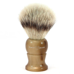 Edwin Jagger Synthetic Silvertip Fibre Handmade English Shaving Brush in Imitation Light Horn, Large Synthetic Bristles Shaving Brush Edwin Jagger 