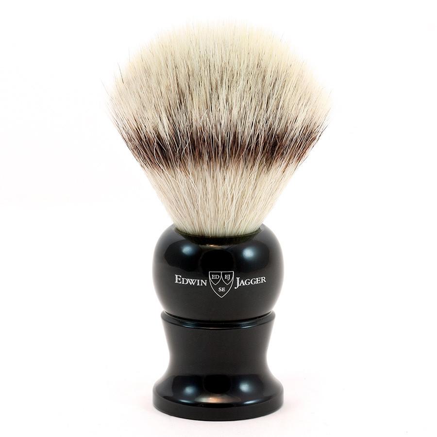 Edwin Jagger Synthetic Silvertip Fibre Handmade English Shaving Brush in Ebony, Large Synthetic Bristles Shaving Brush Edwin Jagger 