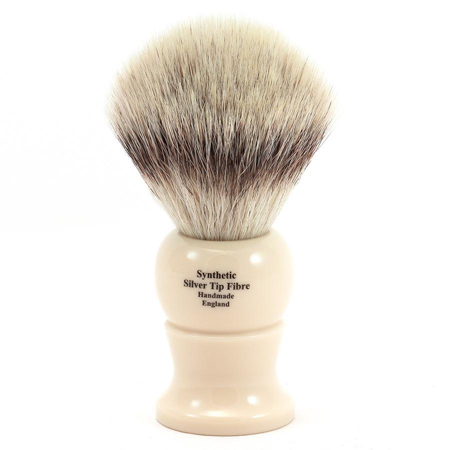 Edwin Jagger Synthetic Silvertip Fibre Handmade English Shaving Brush in Ivory, Large Synthetic Bristles Shaving Brush Edwin Jagger 