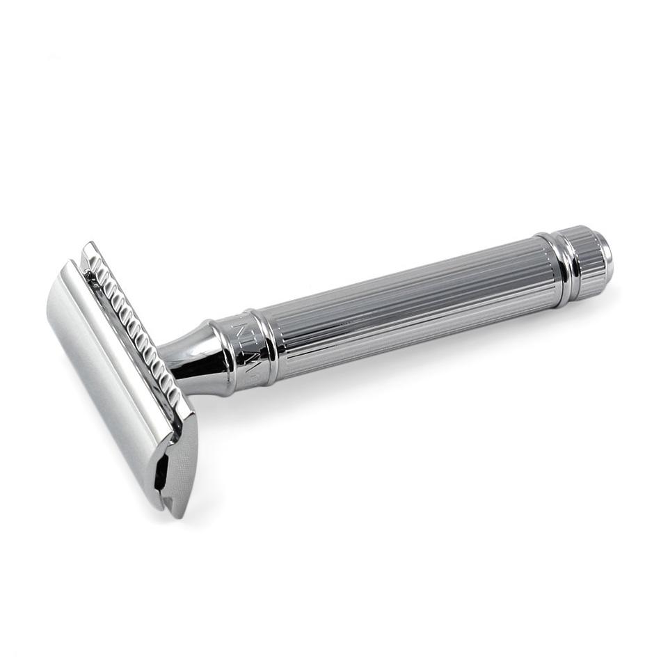 Edwin Jagger DE89L Classic Double-Edge Safety Razor, Lined Chrome Plating Double Edge Safety Razor Edwin Jagger 