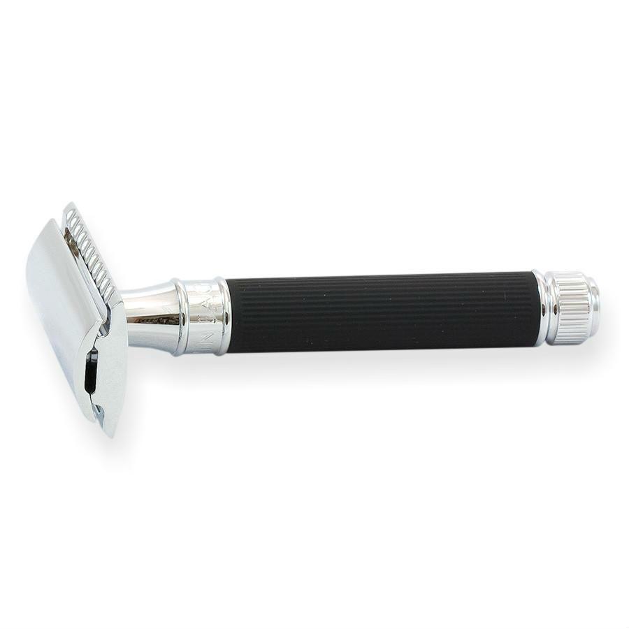 Edwin Jagger Classic Double Edge Safety Razor, Rubber Coated Handle Double Edge Safety Razor Edwin Jagger Black 