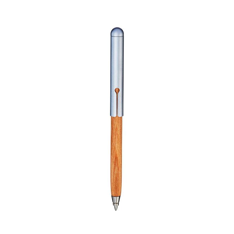 e+m Holzprodukte ‘Style’ Slim Wood Pen with Metal Cap Ball Point Pen e+m Holzprodukte Wild Cherry/Chrome 
