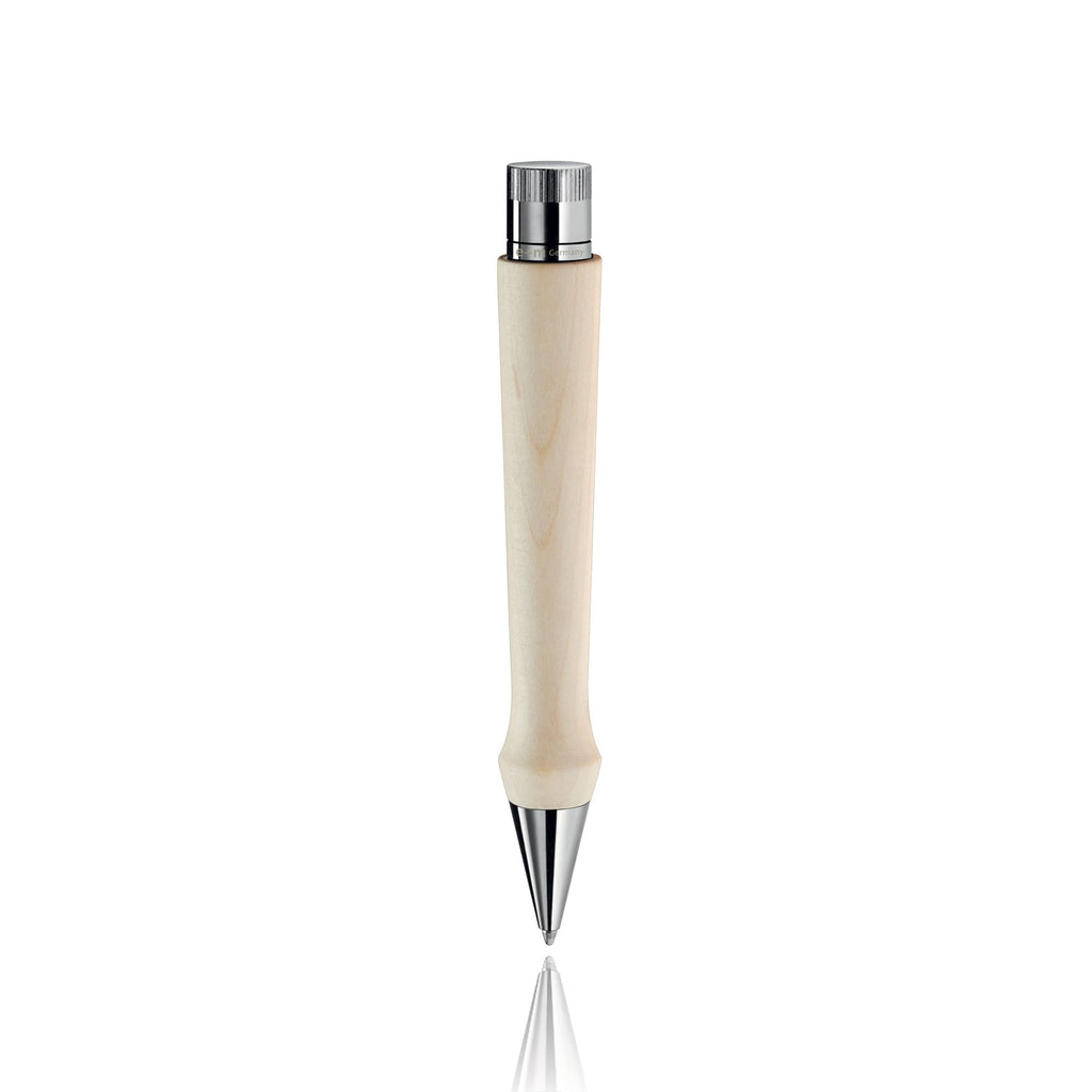 e+m Holzprodukte ‘Arrow’ Wooden Ballpoint Pen Ball Point Pen e+m Holzprodukte Maple/Nickel-Plated 