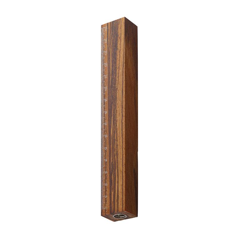 e+m Holzprodukte ‘Steel’ Wood Ruler with Sharpener Pencil e+m Holzprodukte Zebrano 