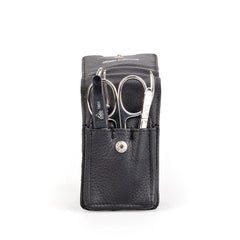 Erbe Solingen 4-Piece Travel Manicure Set, Black Cowhide Snap Case Manicure Set Erbe Solingen 